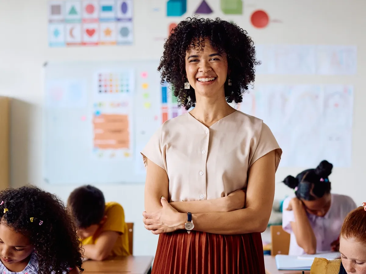 An educator in a welcoming learning environment